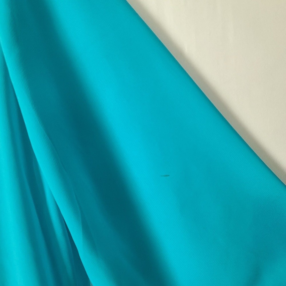 Gretchen Scott V Neck Embroidered Chiffon Tunic Top Sz S Blue Green 3/4 Slv FLAW - Picture 10 of 10